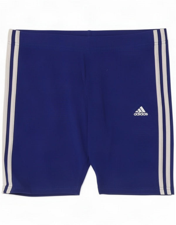Adidas Womens Sport Shorts UK 16/18 Large Blue Cotton