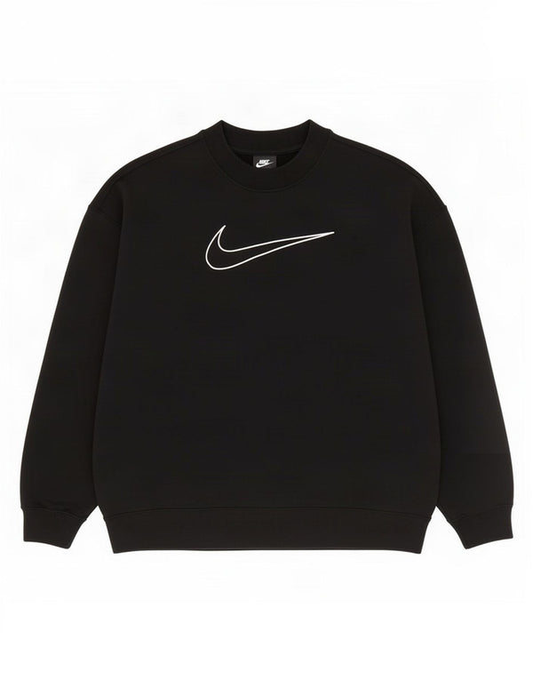 Женский джемпер большого размера с рисунком Nike UK 14, средний черный хлопковый джемпер