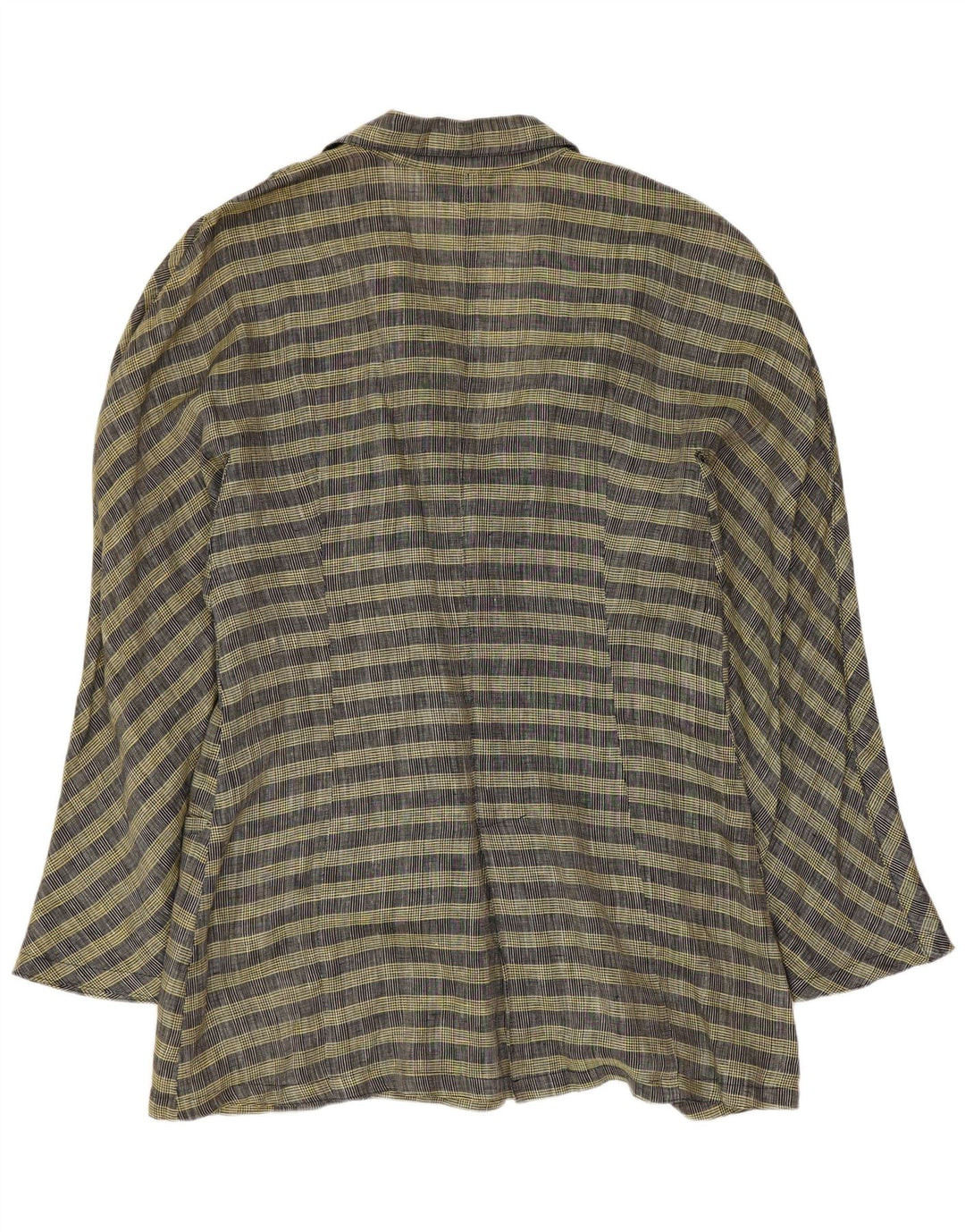 Comma, женский двубортный пиджак, Великобритания 14, шерстяной в крупную желтую клетку