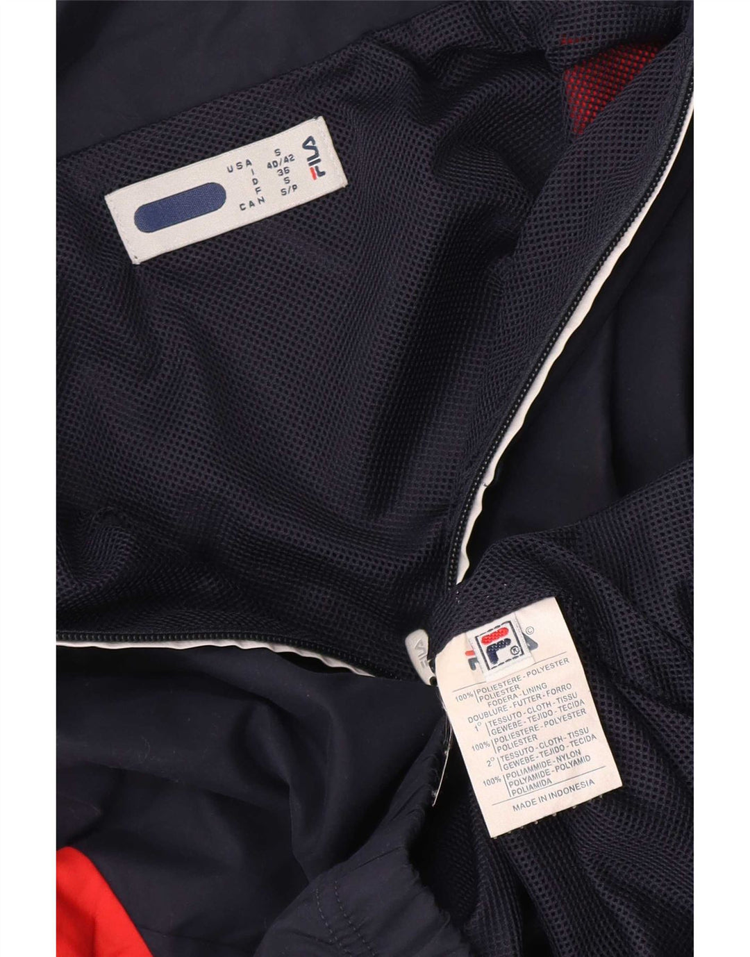 Женская спортивная куртка Fila UK 10, маленькая, темно-синяя, с цветными блоками