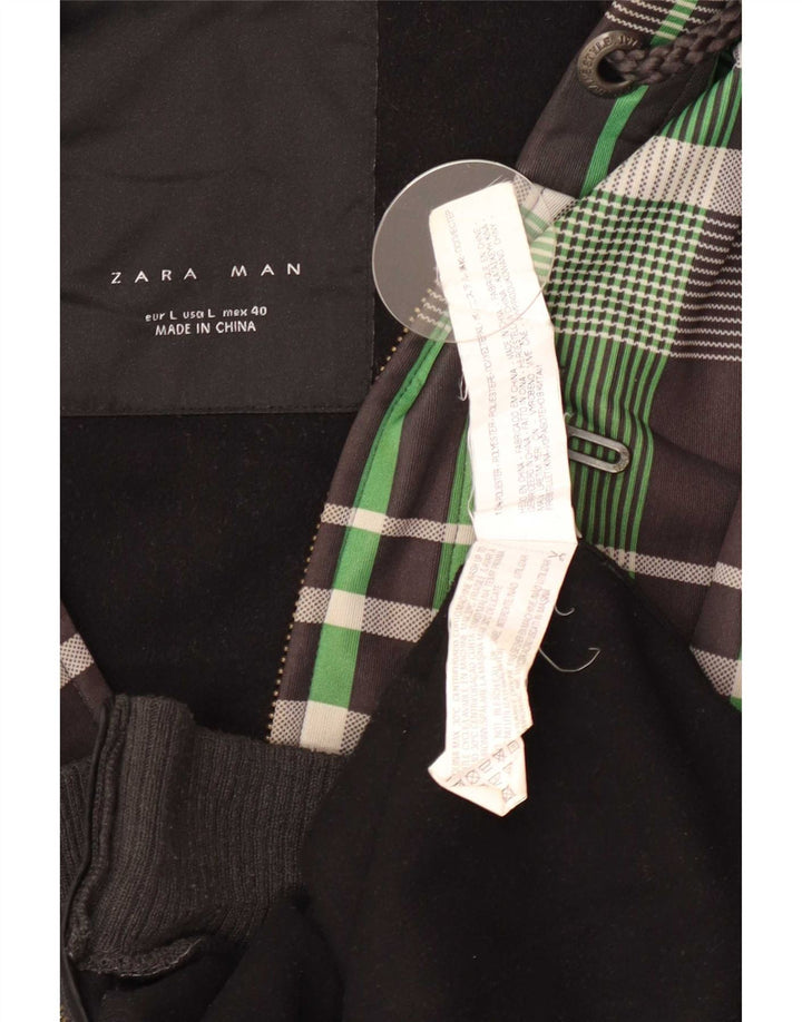 Мужской свитер с капюшоном на молнии Zara, большой разноцветный полиэстер в клетку