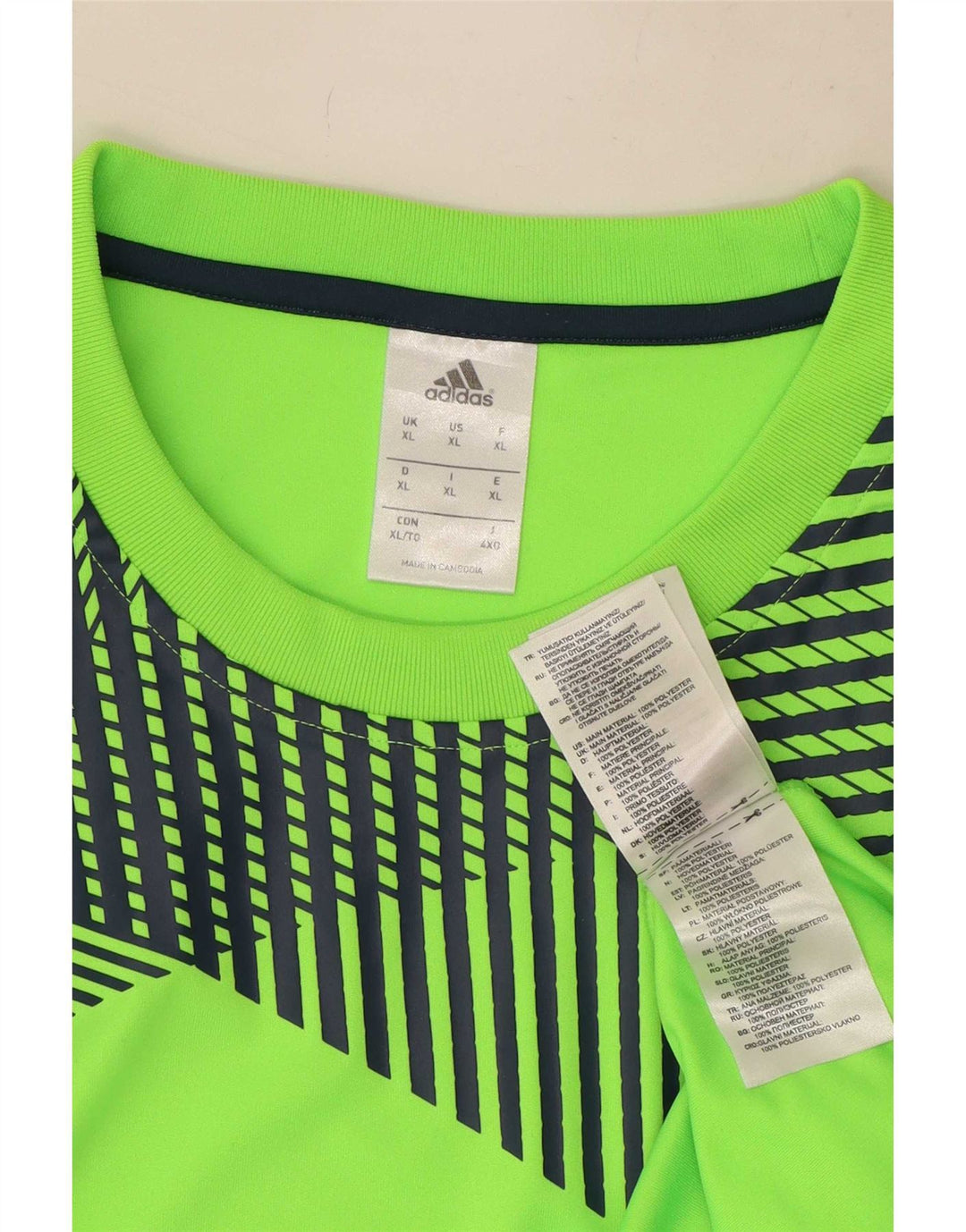 Мужская футболка Adidas Top XL зеленая из полиэстера с геометрическим рисунком