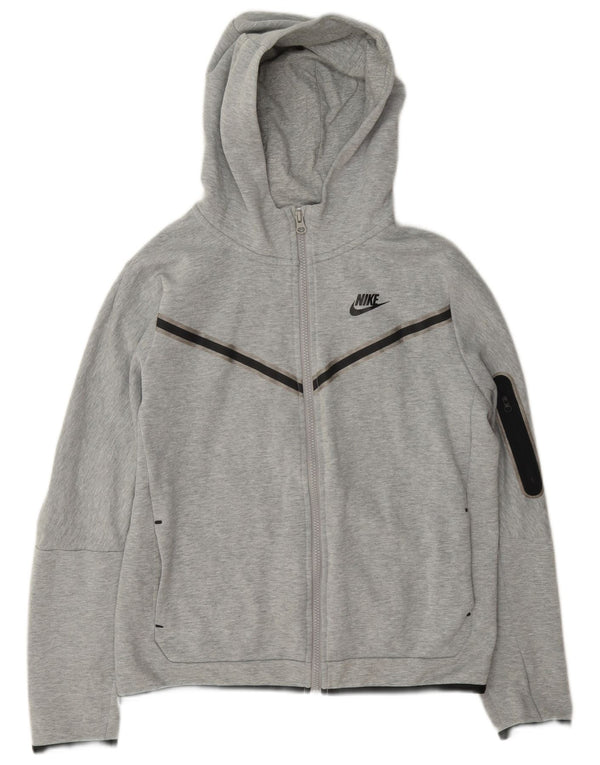 Свитер с капюшоном на молнии для мальчиков Nike, 13–14 лет, XL, серый хлопок с крапинками