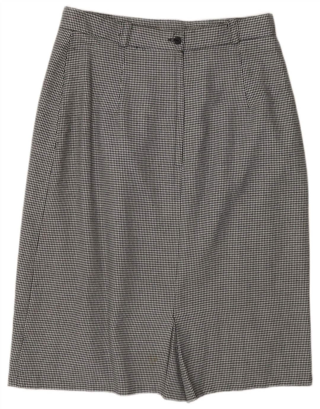 СТ. BERNARD Женская прямая юбка миди UK 16, большая W30, черная с узором "гусиные лапки"