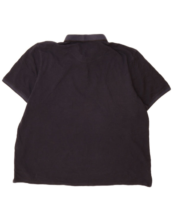 Мужская рубашка-поло Jack & Jones 3XL темно-синяя, хлопок