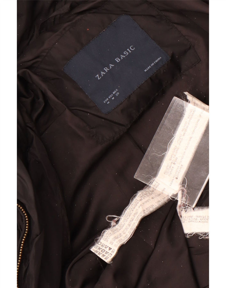 Женская стеганая куртка Zara UK 14, средний черный полиэстер