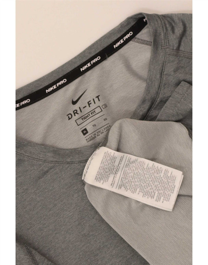 Мужской топ Nike Dri Fit с длинным рукавом XL, серый полиэстер