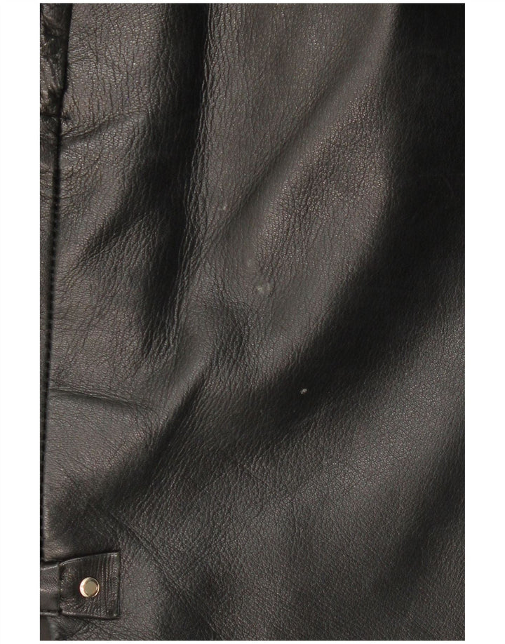 Винтажная женская кожаная юбка W32, большая черная