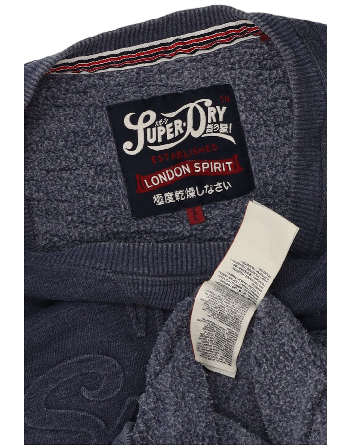 Мужской свитшот с рисунком Superdry XL, синий в крапинку, хлопок