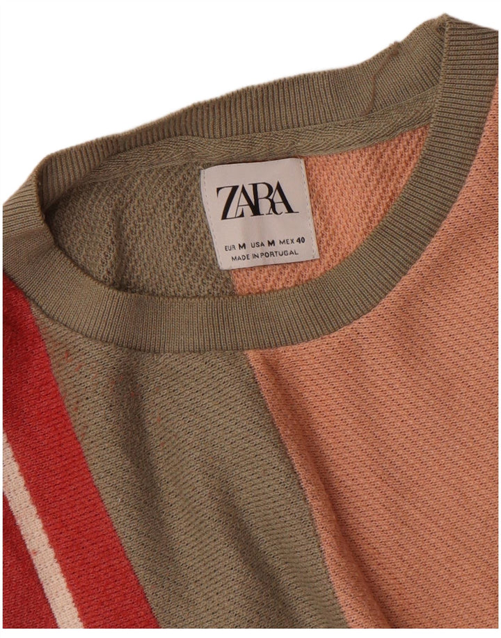 Мужская футболка Zara Top Medium разноцветная в полоску