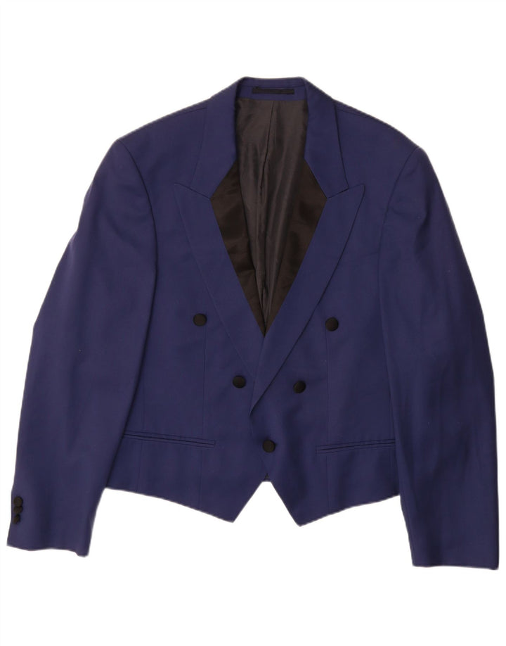 Винтажный мужской пиджак Berlin Blazer UK 38, средний темно-синий с цветными блоками