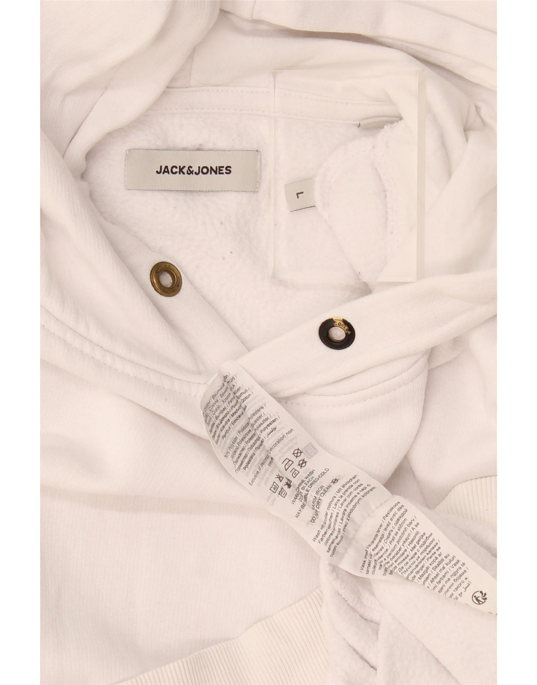 Мужской джемпер с капюшоном Jack & Jones, большой белый, хлопок