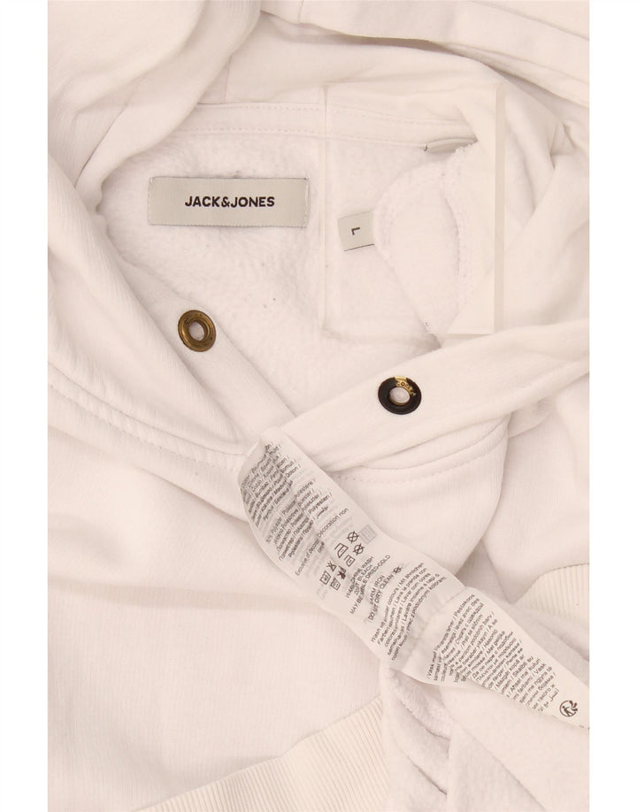 Мужской джемпер с капюшоном Jack & Jones, большой белый, хлопок