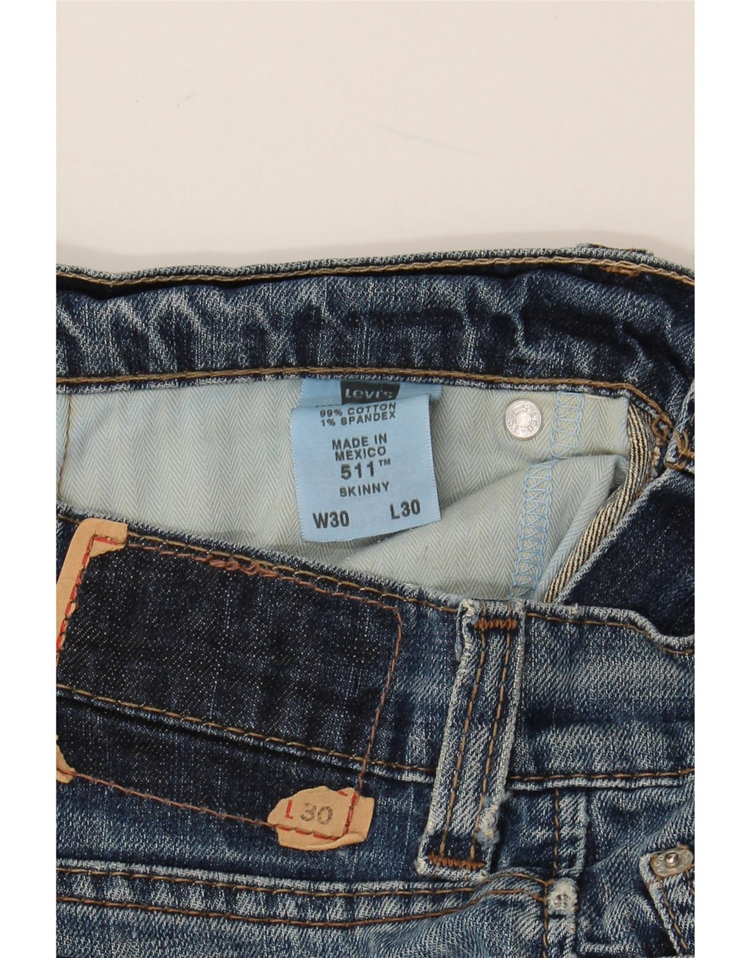 Женские джинсы скинни LEVI'S 511 W30 L30 Синие, хлопок