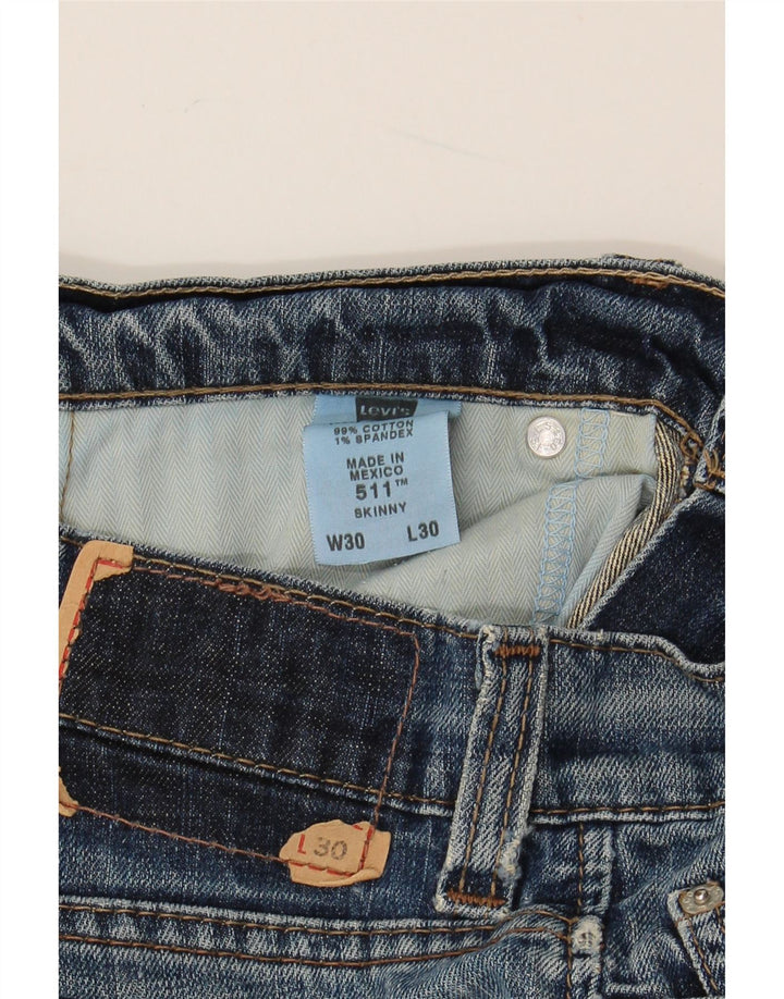 Женские джинсы скинни LEVI'S 511 W30 L30 Синие, хлопок