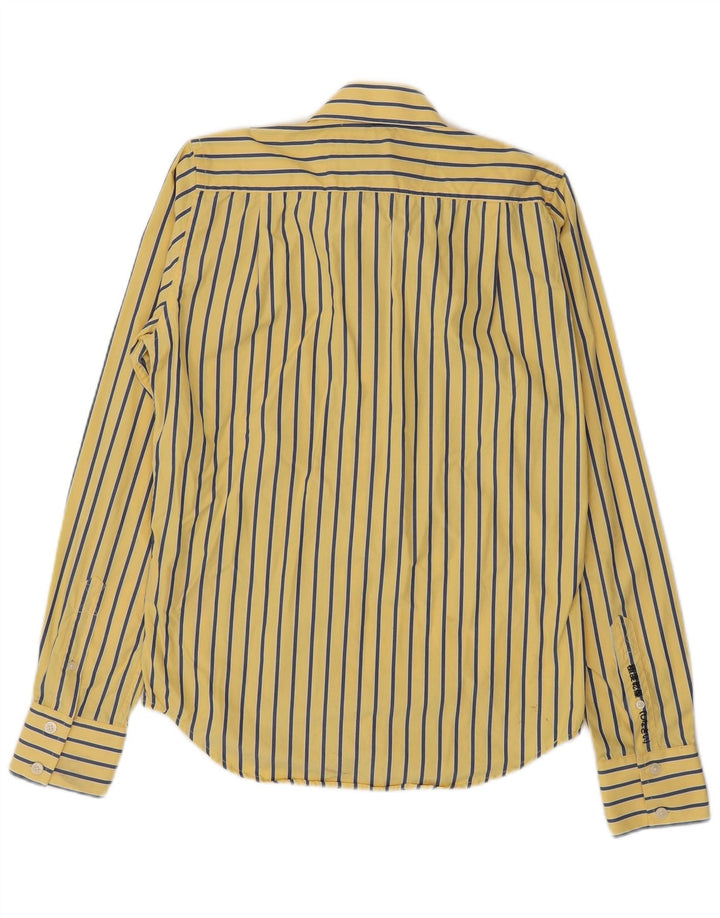 Мужская рубашка Superdry среднего желтого цвета в тонкую полоску из хлопка