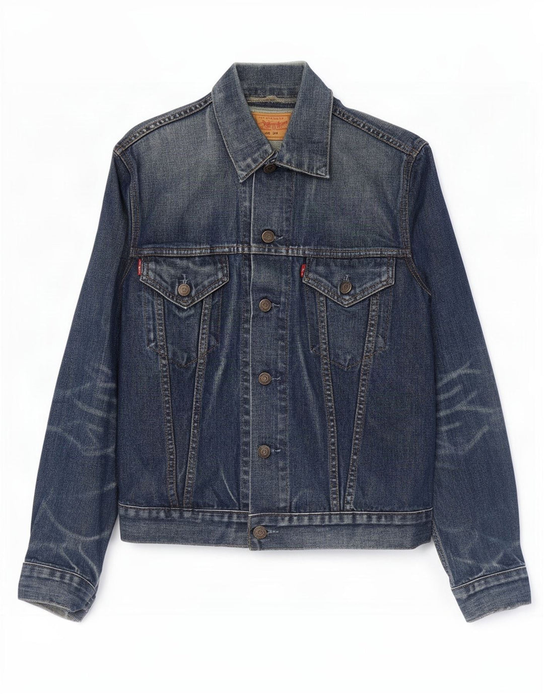 Мужская джинсовая куртка Levi's UK 36, маленькая, темно-синяя, хлопок