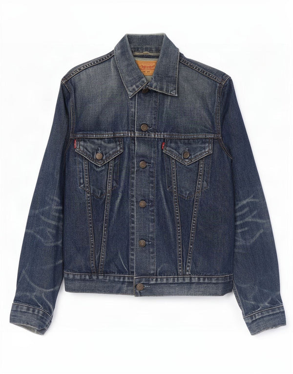 Мужская джинсовая куртка Levi's UK 36, маленькая, темно-синяя, хлопок