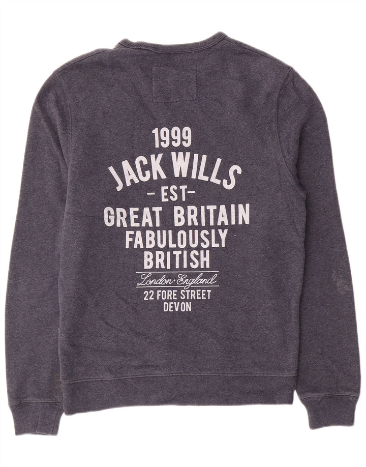 Мужской свитшот с рисунком Jack Wills, средний темно-синий хлопковый джемпер