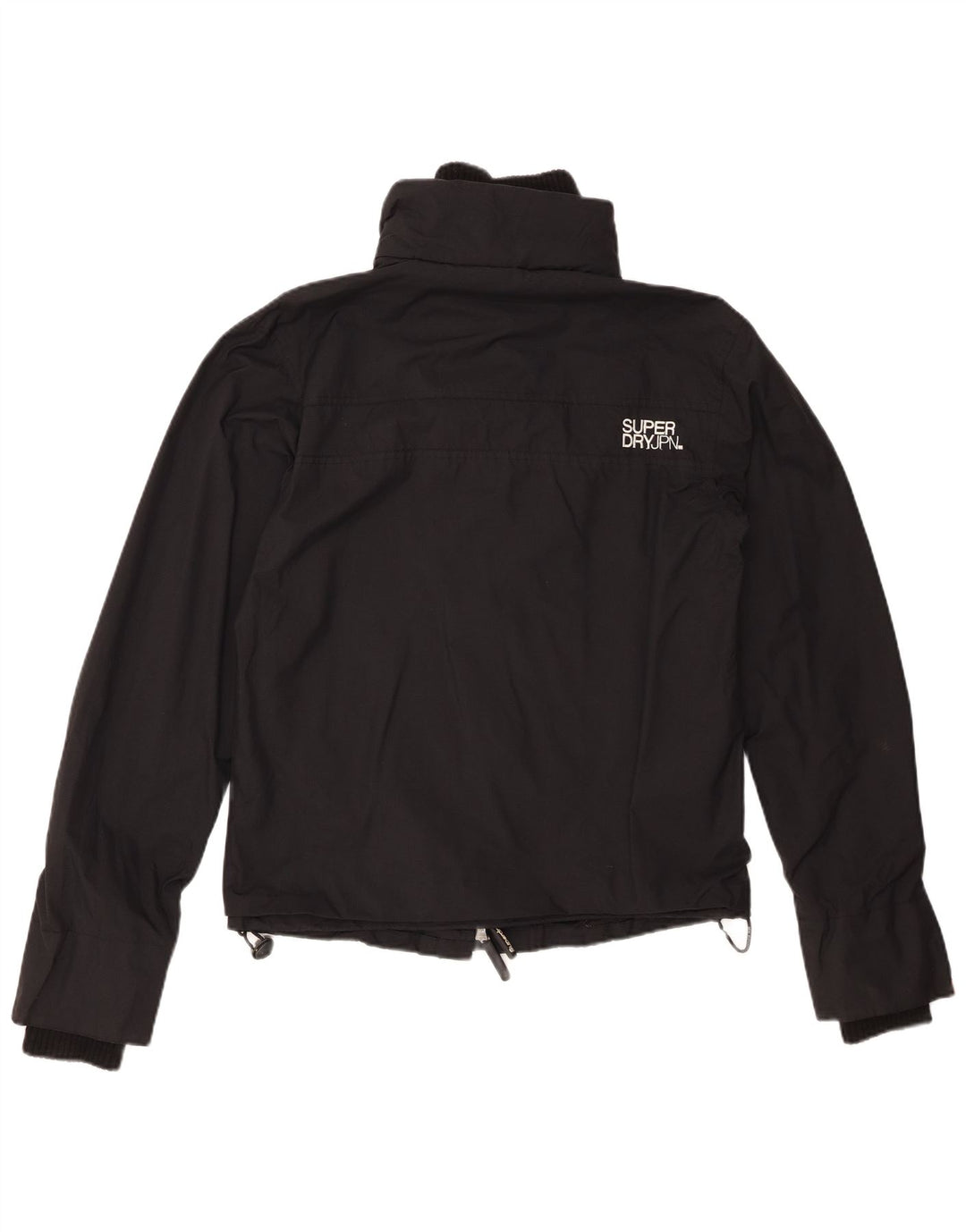 SUPERDRY Женская дождевик с графическим рисунком UK 14, средний черный нейлон