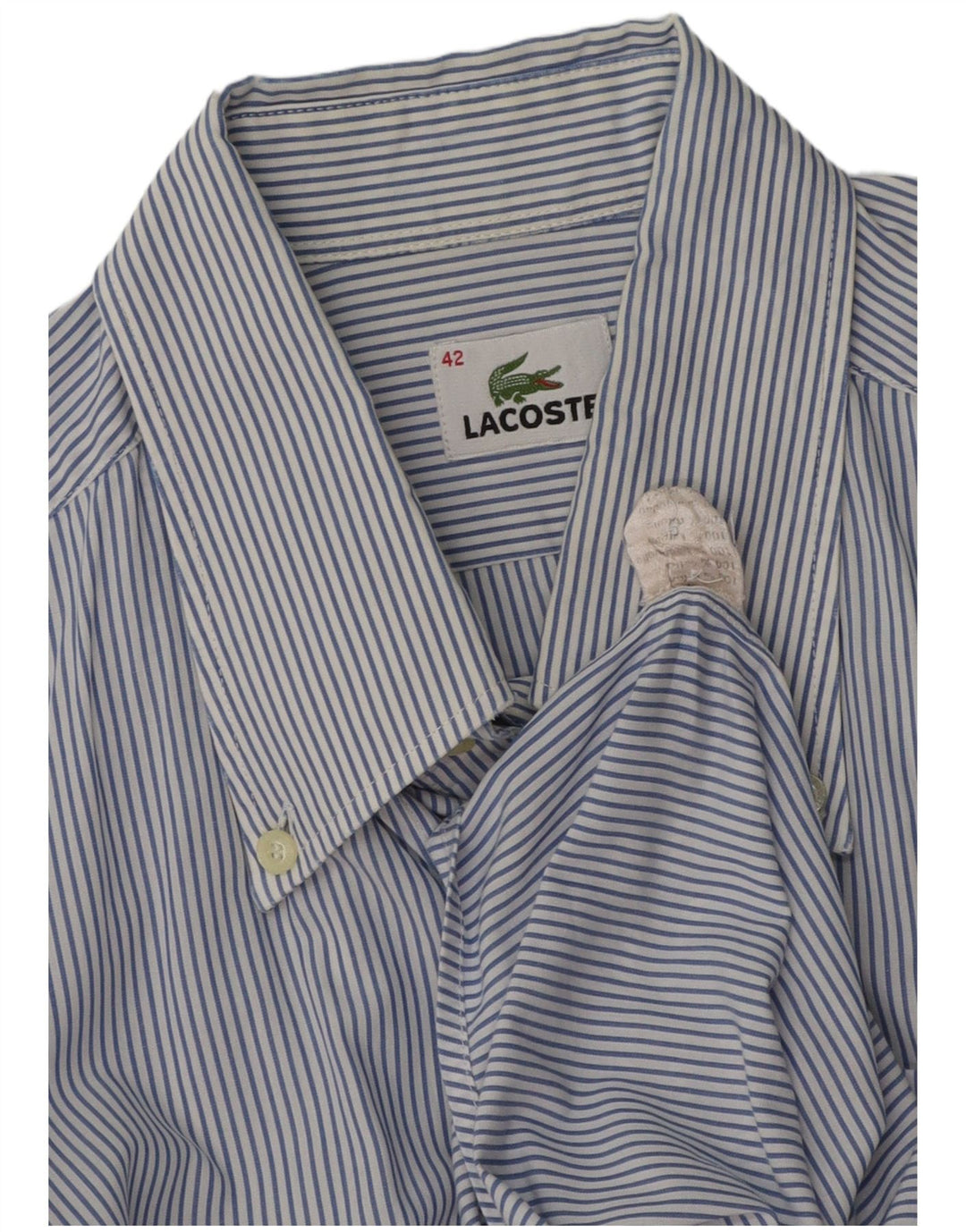 Мужская рубашка LACOSTE, размер 42, большая синяя хлопковая полоска