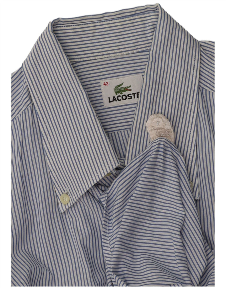 Мужская рубашка LACOSTE, размер 42, большая синяя хлопковая полоска