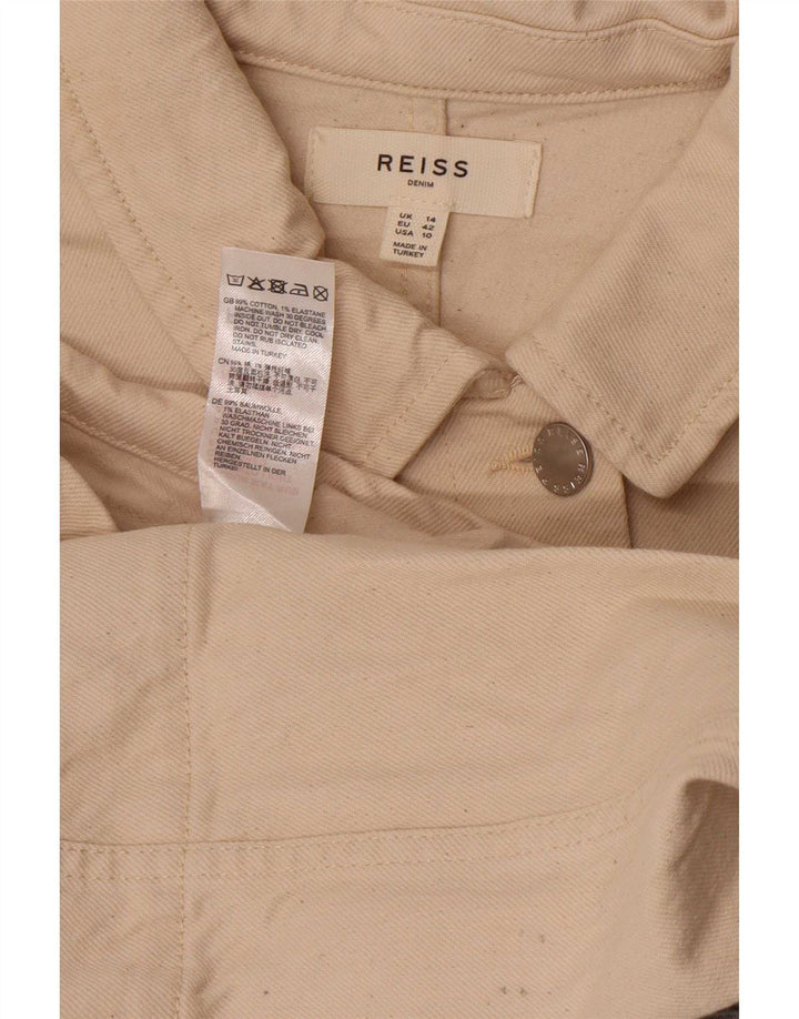 Женская джинсовая куртка Reiss UK 14, средний цвет, белый хлопок