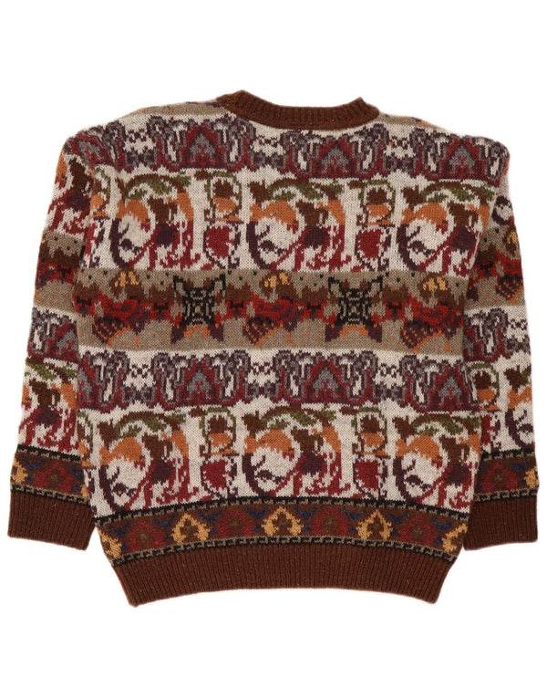 Мужской джемпер с круглым вырезом Fiume IT 50, средний бордовый, акрил Fair Isle