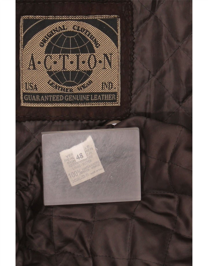 Винтажная мужская кожаная куртка IT 48 Medium Brown Leather