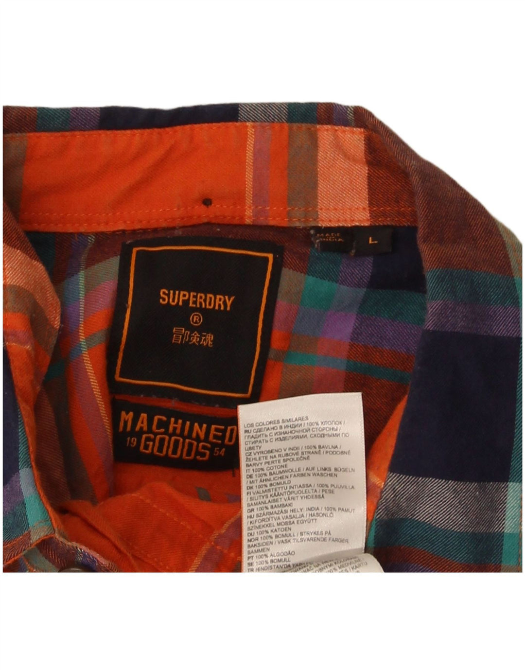 Мужская фланелевая рубашка Superdry, большая оранжевая клетчатая рубашка из хлопка
