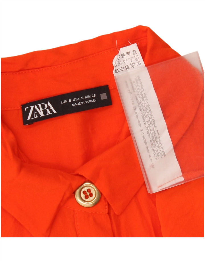 Женское платье-пуловер Zara UK 10, маленькое оранжевое вискозное платье