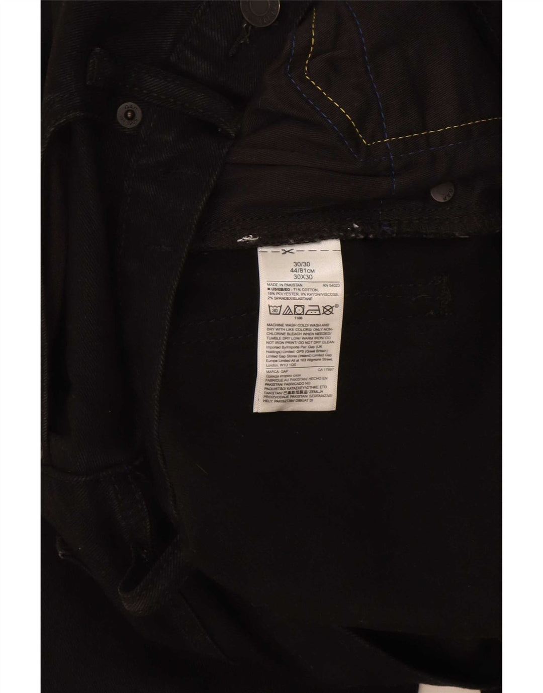 Мужские узкие джинсы Gap W30 L30, черный хлопок