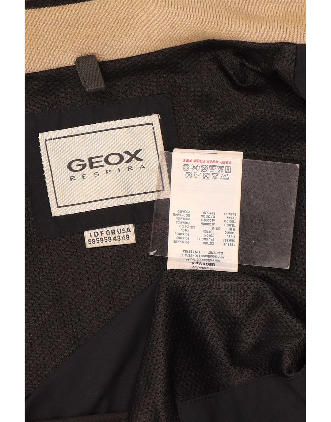 Мужская куртка-бомбер Geox Respira UK 48 4XL, черная с цветными блоками, полиамид