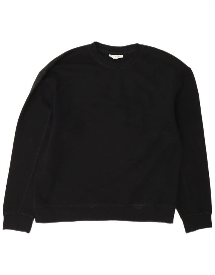 Женский джемпер оверсайз Topshop UK 10, маленький черный хлопковый