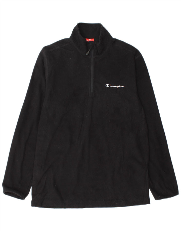 Мужской флисовый джемпер CHAMPION с воротником на молнии, большой черный, полиэстер
