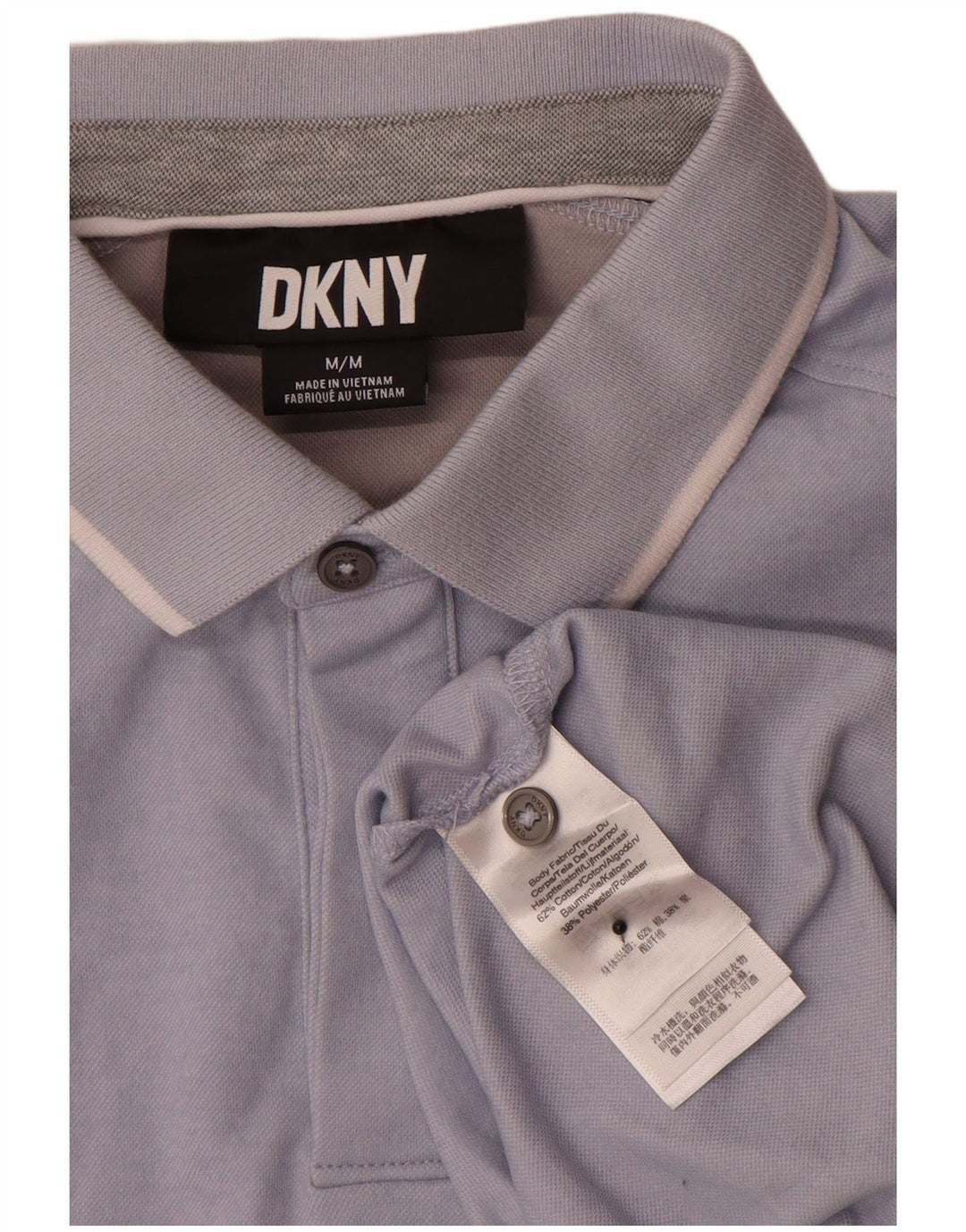 Мужская рубашка-поло Dkny, хлопок среднего синего цвета
