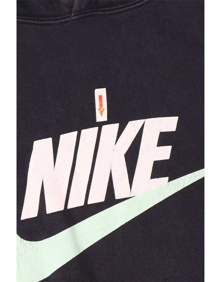Мужской джемпер с капюшоном с графическим рисунком Nike, средний темно-синий, хлопковый
