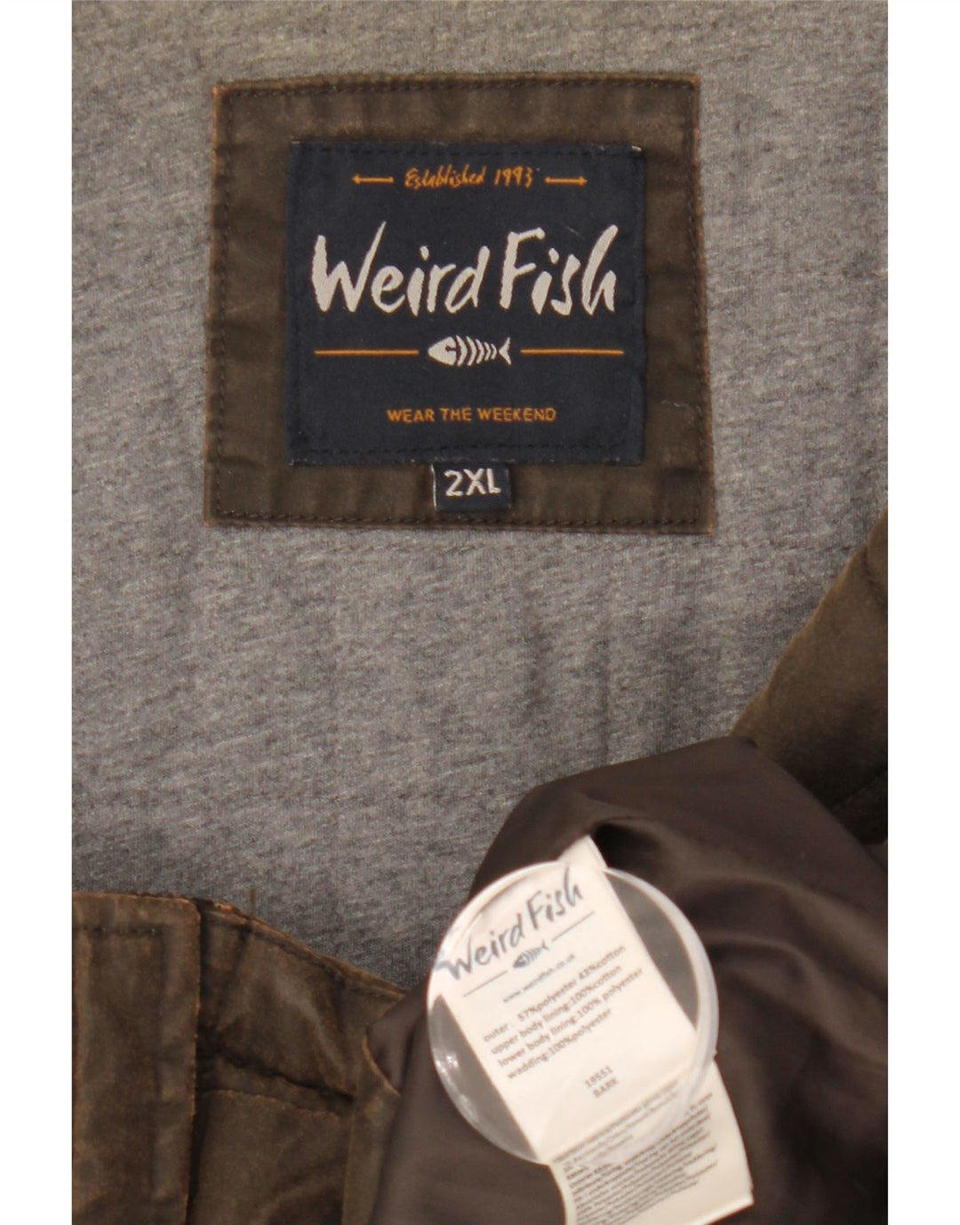Мужской утепленный жилет Weird Fish, Великобритания 44, 2XL, коричневый, полиэстер