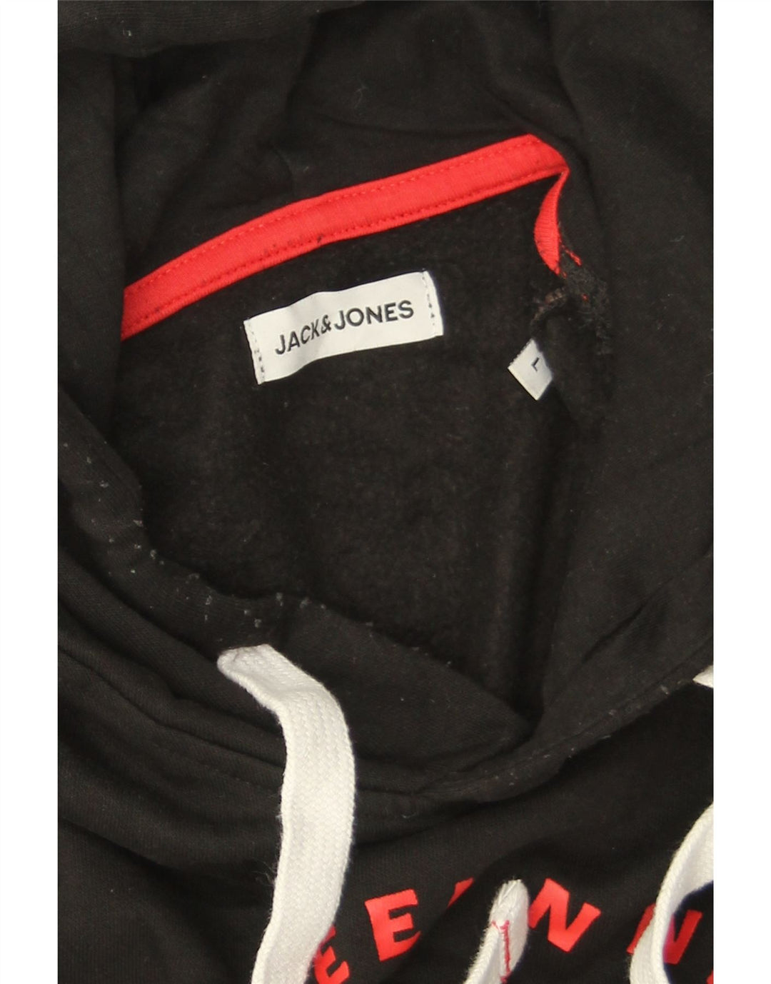 Мужской джемпер с капюшоном с рисунком Jack & Jones, большой черный