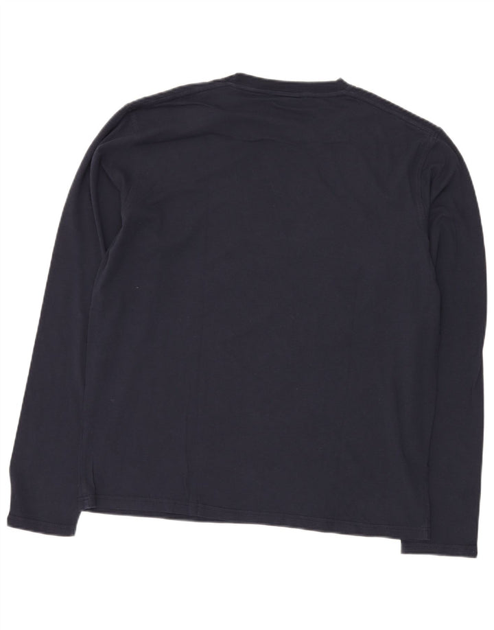 Мужской топ с рисунком DIESEL с длинным рукавом XL, темно-синий, хлопок