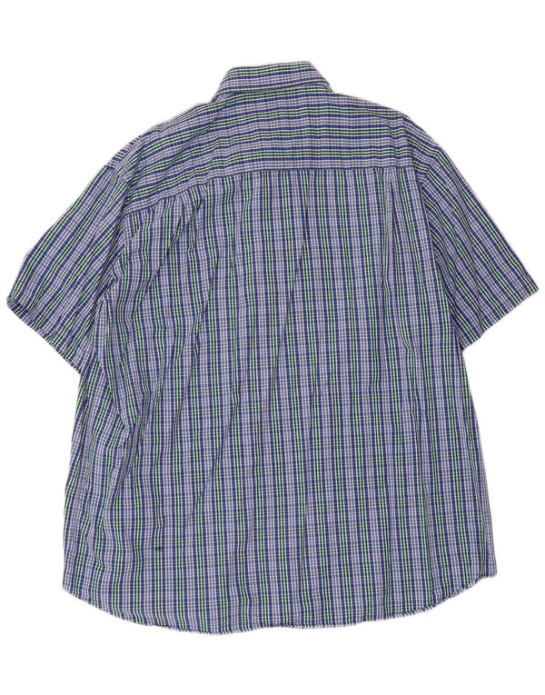 Мужская рубашка Paul & Shark для яхтинга с коротким рукавом, размер 45, 17, 3/4 XL, синяя клетка