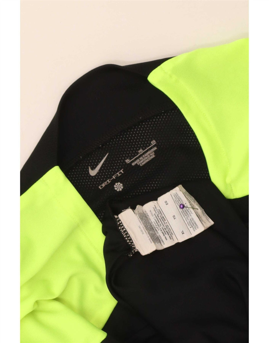 Мужская футболка Nike Dri Fit Top XL, черная, полиэстер с цветными блоками