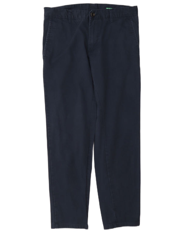 Женские прямые брюки чинос Benetton IT 46 Large W32 L29 Темно-синие