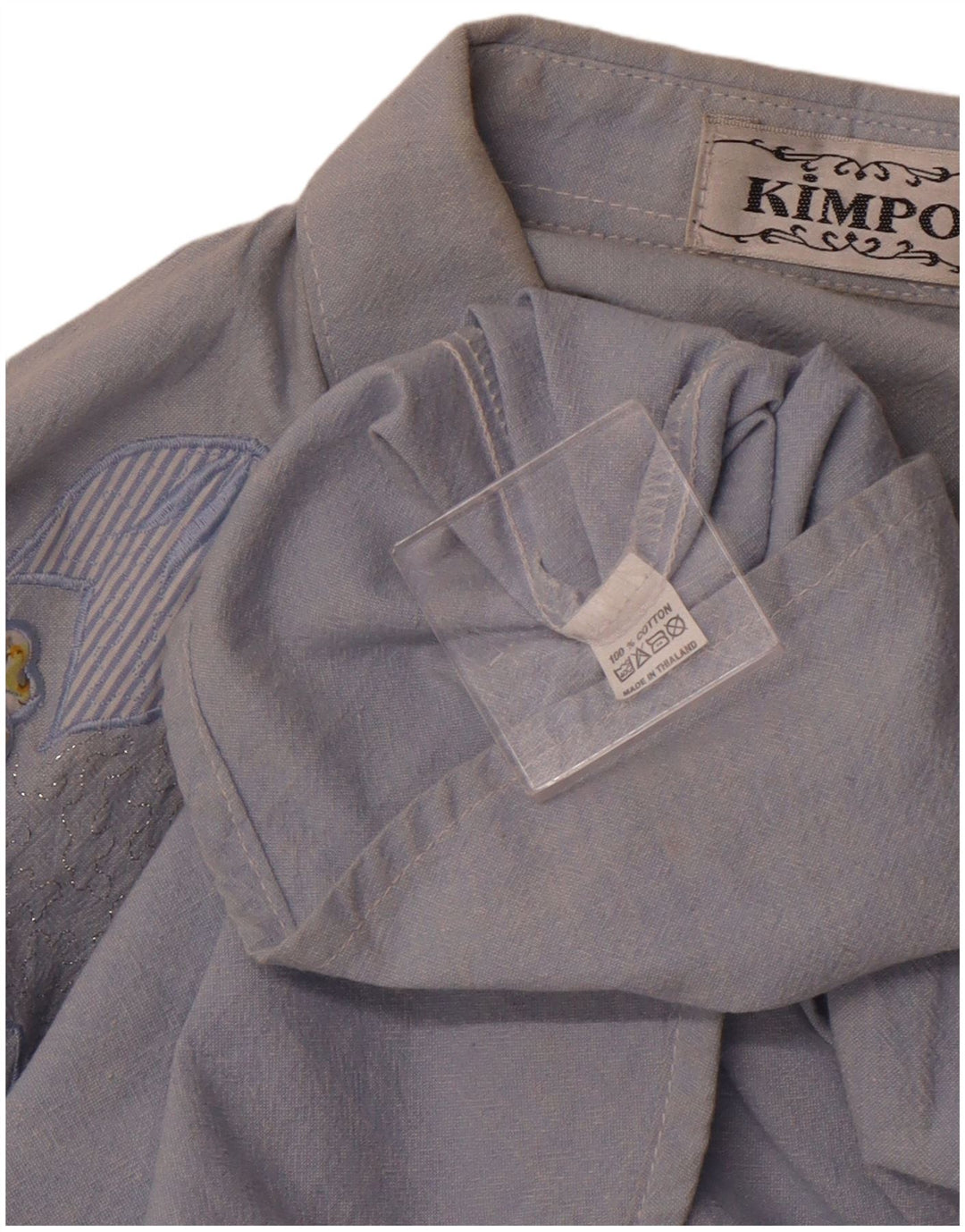 ВИНТАЖНАЯ женская рубашка UK 18 XL, синяя хлопковая с цветочным принтом в стиле ретро