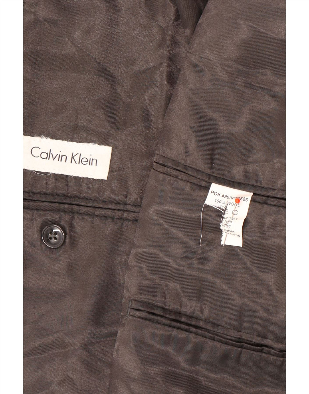 Мужской пиджак Calvin Klein на 2 пуговицах UK 40, большой серый, шерстяной
