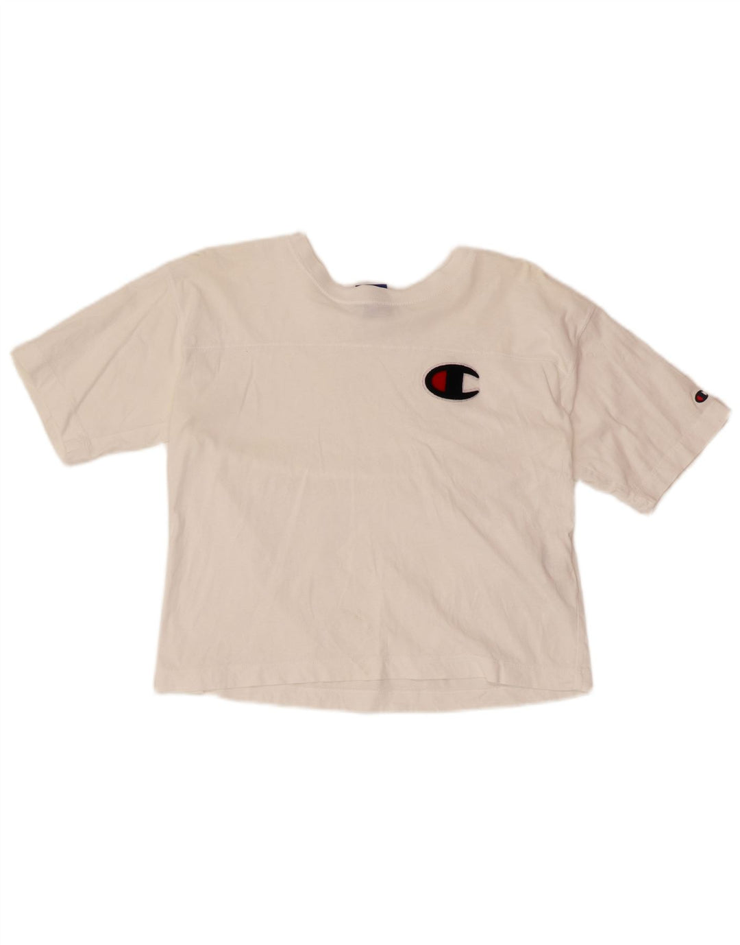 Женская укороченная футболка CHAMPION UK 10, маленький размер, белый хлопок