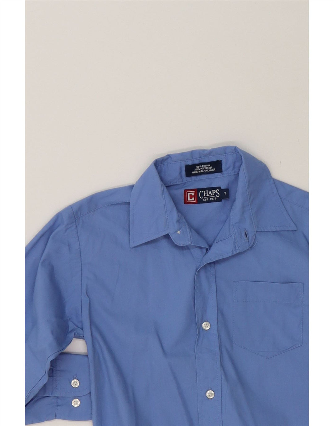 CHAPS Boys Shirt 6-7 Years Blue Cotton Vintage Chaps and Second-Hand Chaps from Messina Hembry 