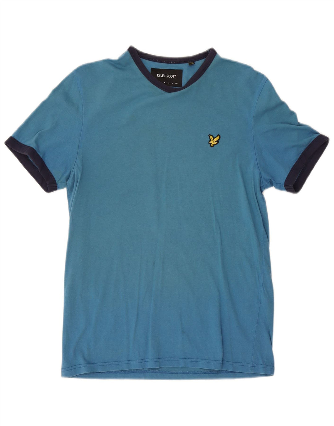 Мужская футболка Lyle & Scott, маленький синий цвет, хлопок