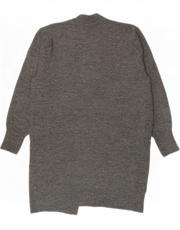 Женский удлиненный открытый кардиган Zara UK 14, средний серый акрил