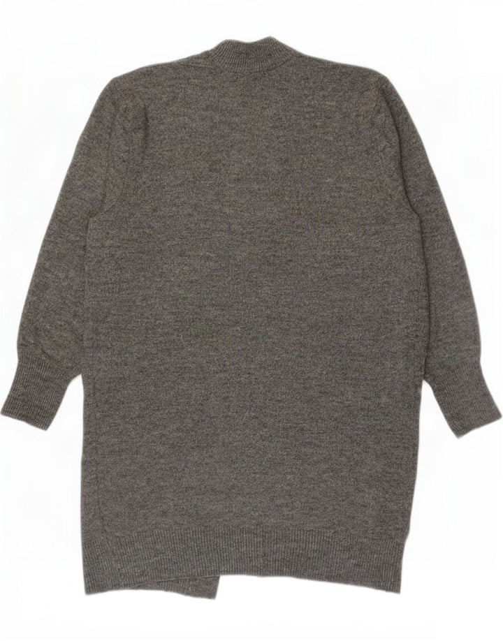 Женский удлиненный открытый кардиган Zara UK 14, средний серый акрил